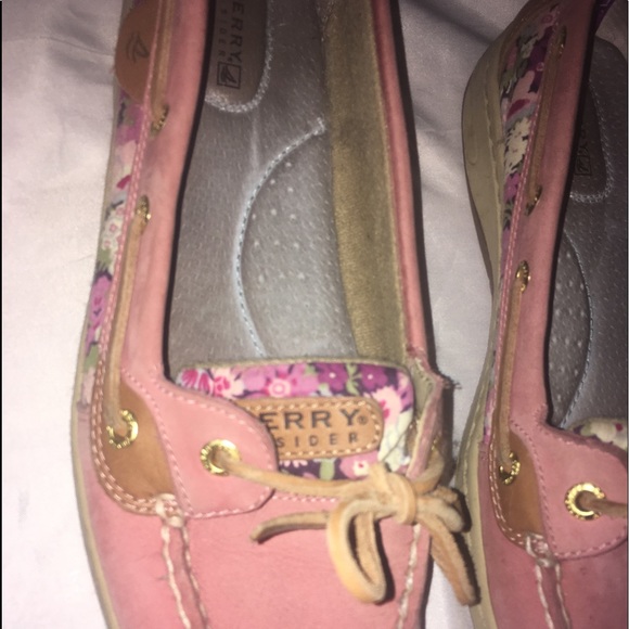 Used Pink Floral CUTE Sperry Shoes! - Picture 2 of 8
